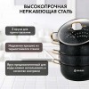 Мантоварка HAUSLER  Black Granit HLS-D32GB02 нержавеющая сталь 8.4л