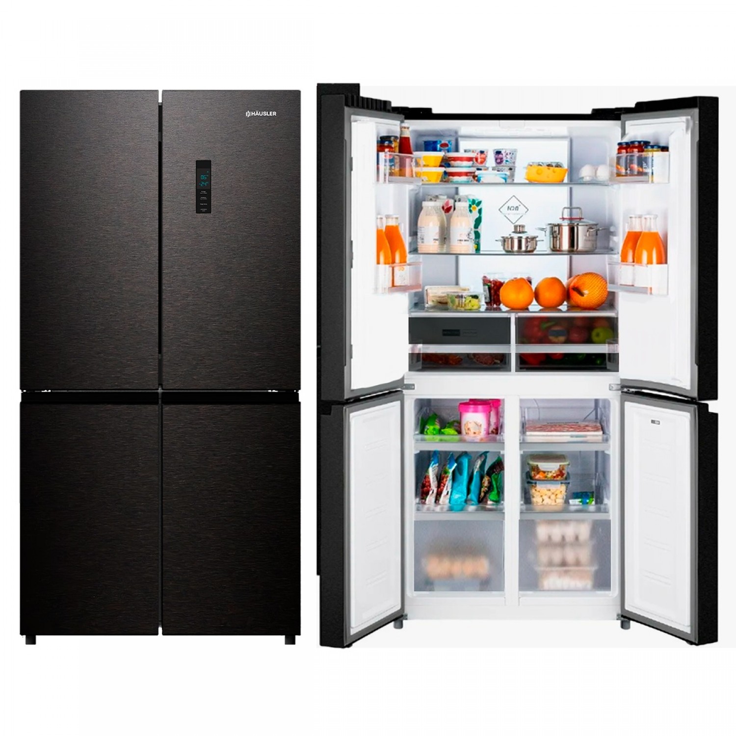 Холодильник HAUSLER R474-DINFGD18D темносерый